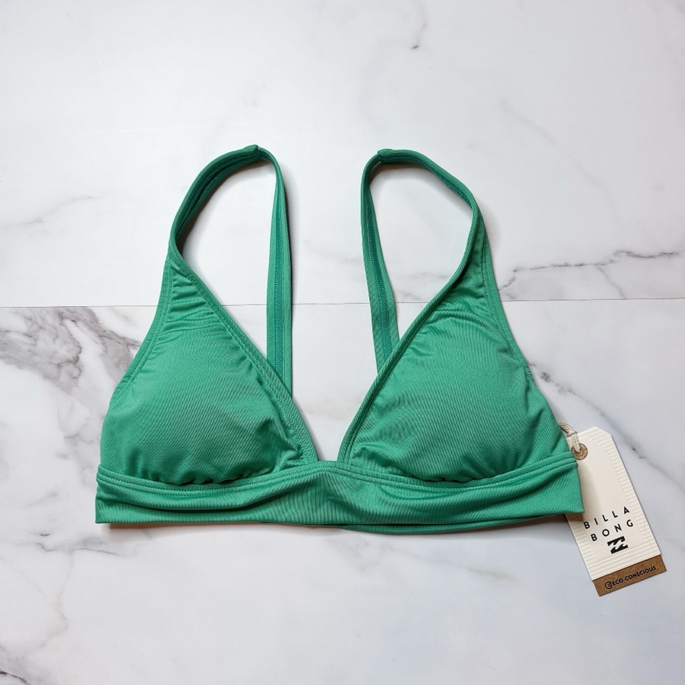 NWT Billabong Classic Solid Banded Triangle Bikini Top
